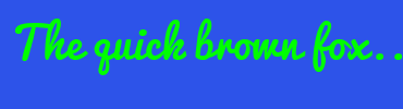 Image with Font Color 00FF00 and Background Color 2D53E9